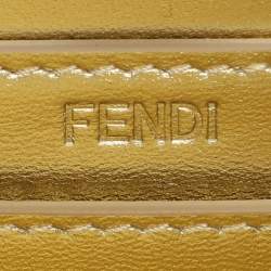 Pre Owned Fendi Green Suede Embellished Peekaboo ISeeU Petite Bag