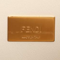 Pre Owned Fendi Etoupe Leather Small Peekaboo ISeeU Top Handle Bag