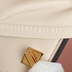 Pre Owned Fendi Etoupe Leather Small Peekaboo ISeeU Top Handle Bag