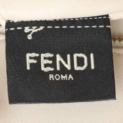 Pre Owned Fendi Etoupe Leather Small Peekaboo ISeeU Top Handle Bag