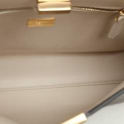 Pre Owned Fendi Etoupe Leather Small Peekaboo ISeeU Top Handle Bag