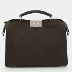 Fendi Khaki Green Nylon Small Peekaboo ISeeU Bag