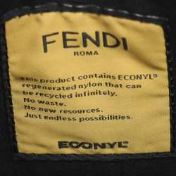 Pre Owned Fendi Khaki Green Nylon Small Peekaboo ISeeU Bag