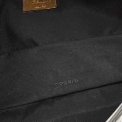 Pre Owned Fendi x Joshua Vides White/Black Leather Medium California Sky Baguette Bag