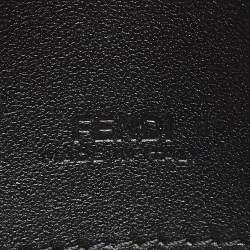 Pre Owned Fendi Black FF Embossed Leather Nano Baguette Crossbody Bag