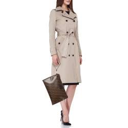 Pre Owned Fendi Brown Coated Canvas FFreedom Flat Pouch Bag