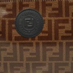 Pre Owned Fendi Brown Zucca Coated Canvas FFreedom Flat Pouch
