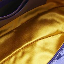 Pre Owned Fendi Purple Sequins and Leather Mini Baguette Bag