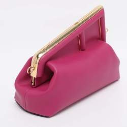 Pre Owned Fendi Burgundy Leather Fendi First Midi Shoulder Bag
