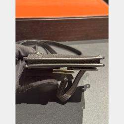 Pre Owned Fendi Black Micro Flat Baguette Cardholder With Strap