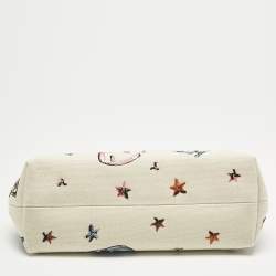 Pre Owned Fendi Light Beige Canvas Astrology Small First Shoulder Bag