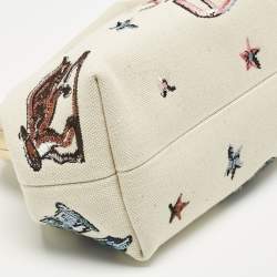 Pre Owned Fendi Light Beige Canvas Astrology Small First Shoulder Bag