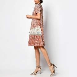 Pre Owned Fendi Light Beige Canvas Astrology Small First Shoulder Bag