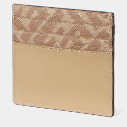 Pre Owned Fendi FF Squared Beige Leather Cardholder