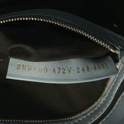 Pre Owned Fendi Light Blue Zucca Embossed Leather Medium Baguette Bag