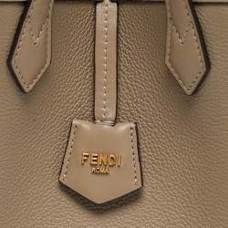 Pre Owned Fendi Grey Leather Mini Origami Tote