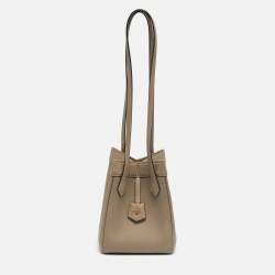 Pre Owned Fendi Grey Leather Mini Origami Tote