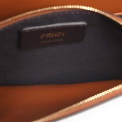 Pre Owned Fendi Brown Leather Medium Wallet On Chain