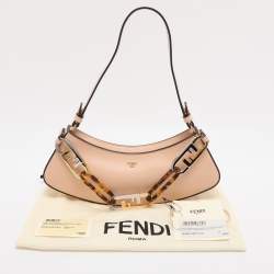 Pre Owned Fendi Light Rose Leather O'Lock Swing Shoulder Bag