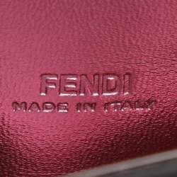 Pre Owned Fendi Purple Leather Nano Peekaboo Crossbody Bag