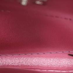 Pre Owned Fendi Purple Leather Nano Peekaboo Crossbody Bag