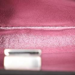 Pre Owned Fendi Purple Leather Nano Peekaboo Crossbody Bag