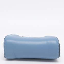 Pre Owned Fendi Blue Leather Nano Peekaboo Crossbody Bag