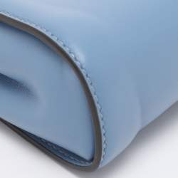 Pre Owned Fendi Blue Leather Nano Peekaboo Crossbody Bag