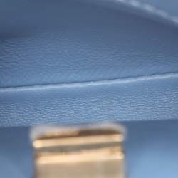 Pre Owned Fendi Blue Leather Nano Peekaboo Crossbody Bag