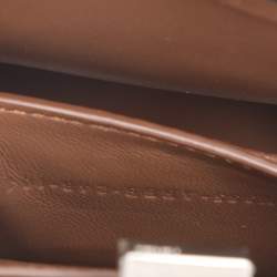 Pre Owned Fendi Brown Stitch Selleria Leather Petite Peekaboo ISeeU Top Handle Bag