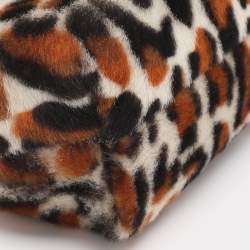 Pre Owned Fendi Multicolor Leopard Print Calfhair Small First Shoulder Bag