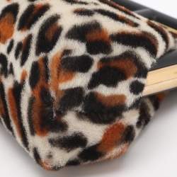 Pre Owned Fendi Multicolor Leopard Print Calfhair Small First Shoulder Bag
