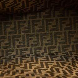 Pre Owned Fendi Yellow/White Crochet Fabric Medium Sunshine Shopper Tote