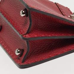 مملوكة مسبقًا حقيبة يد علوية فندي بيكابو آيسي يو بتيت جلد سيليريا أحمر