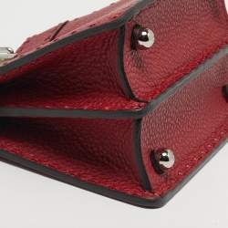 مملوكة مسبقًا حقيبة يد علوية فندي بيكابو آيسي يو بتيت جلد سيليريا أحمر