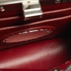 مملوكة مسبقًا حقيبة يد علوية فندي بيكابو آيسي يو بتيت جلد سيليريا أحمر