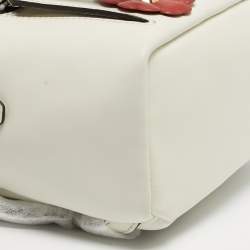 Pre Owned Fendi Flowerland White Leather Backpack