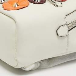 Pre Owned Fendi Flowerland White Leather Backpack