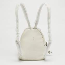 Pre Owned Fendi Flowerland White Leather Backpack