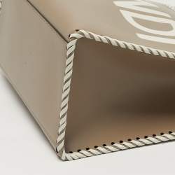 مملوكة مسبقًا حقيبة يد توتس فندي جلد بيج/أبيض متوسط صن شاين ويبستيتش