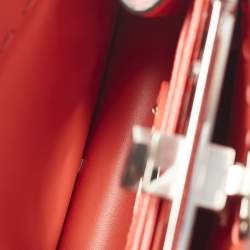 Pre Owned Fendi Peekaboo ISeeU Petite Red Selleria Leather Top Handle Bag