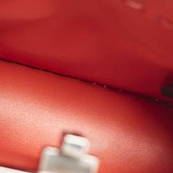 Pre Owned Fendi Peekaboo ISeeU Petite Red Selleria Leather Top Handle Bag