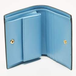 مملوكة مسبقًا Fendi F is Fendi Blue/White Vertigo Leather Bifold Wallet