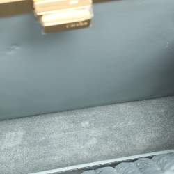 Pre Owned Fendi Peekaboo Iseeu Small Blue Woven Straw Top Handle Bag