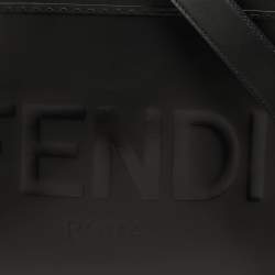 Pre Owned Fendi Sunshine Medium Black Leather Shopper Tote