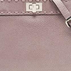 مملوكة مسبقًا حقيبة فندي يد علوية بيكابو إيسيو صغيرة جلد معدني بنفسجي