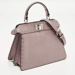 مملوكة مسبقًا حقيبة فندي يد علوية بيكابو إيسيو صغيرة جلد معدني بنفسجي