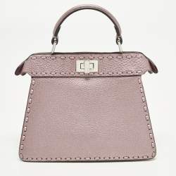 مملوكة مسبقًا حقيبة فندي يد علوية بيكابو إيسيو صغيرة جلد معدني بنفسجي