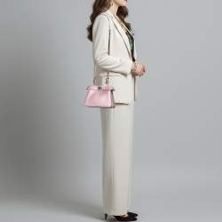 مملوكة مسبقًا حقيبة فندي يد علوية بيكابو إيسيو صغيرة جلد معدني بنفسجي