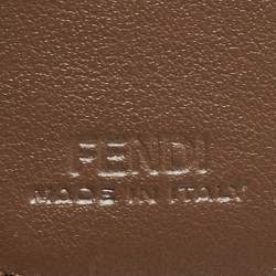 Pre Owned محفظة مدمجة فندي جلد زوكا بني/أسود FF دياموندز